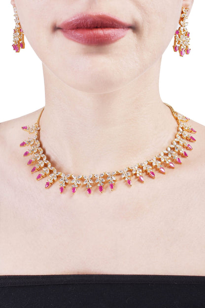 Sparkling CZ Necklace Set: Genuine and Classic Jewelry for Women T4 Jewels