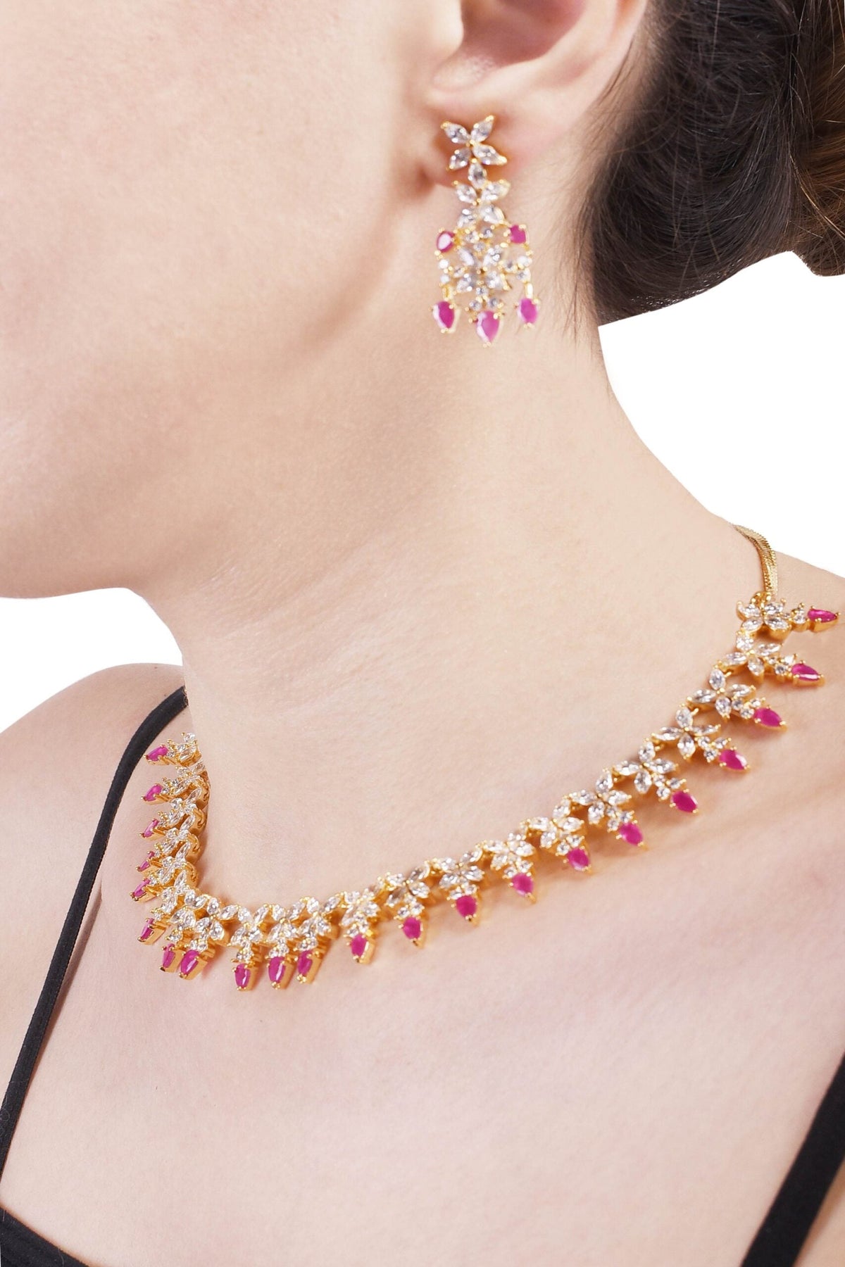 Sparkling CZ Necklace Set: Genuine and Classic Jewelry for Women T4 Jewels