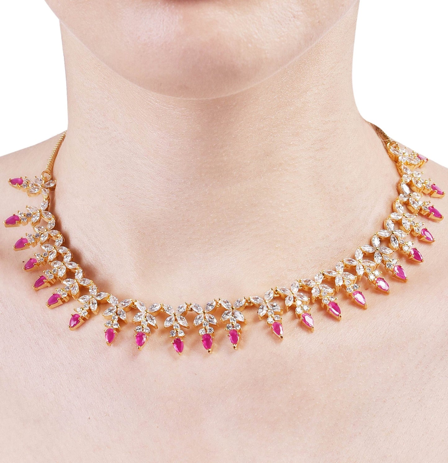 Sparkling CZ Necklace Set: Genuine and Classic Jewelry for Women T4 Jewels