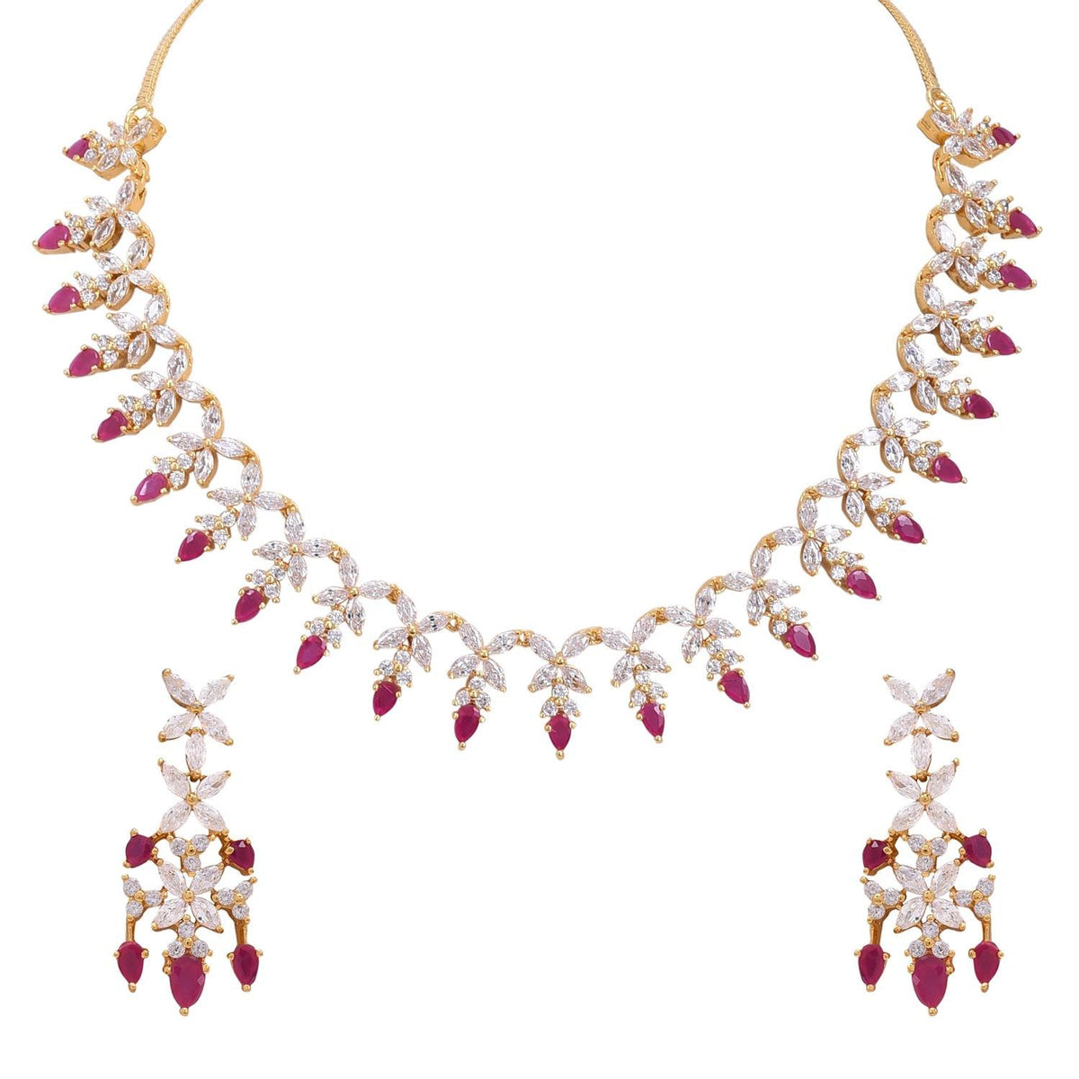 Sparkling CZ Necklace Set: Genuine and Classic Jewelry for Women T4 Jewels