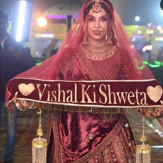 Bride Entry Customized Bridal Dupatta/Chunri With Name For Wedding & Engagement
