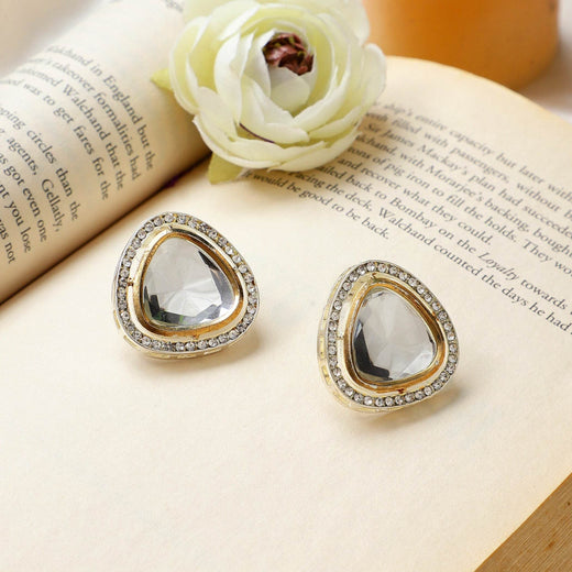 Stud Earring with Mirrorwork by T4 Jewels