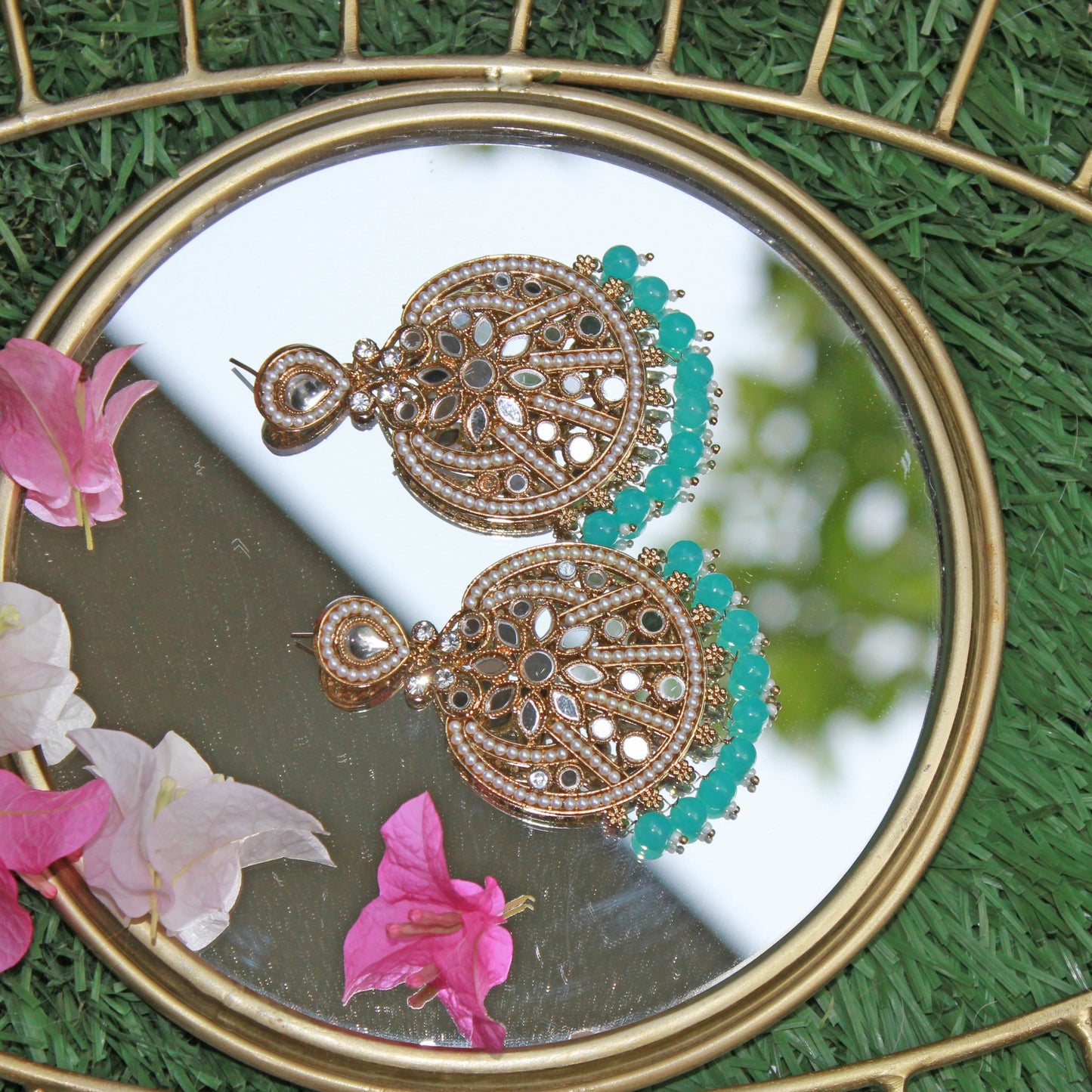 Beautiful Jhumki Earring with Mirrorwork by T4 Jewels