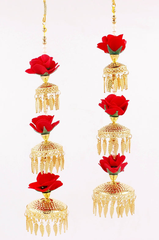 Beautiful Floral Style kaleere by T4 Jewels with red flower