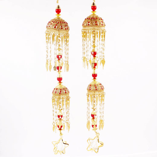 Traditional Two-Tier Jhumar Kaleere with Star Shape Falling by T4 Jewels