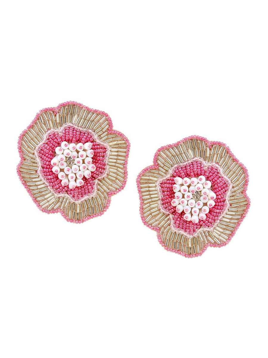 Beautiful Rose Shaped Handmade Earring  by T4 Jewels