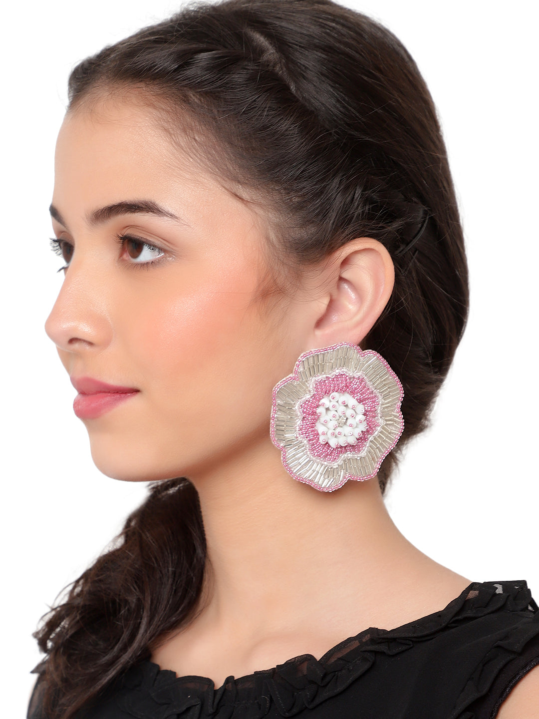 Beautiful Rose Shaped Handmade Earring  by T4 Jewels