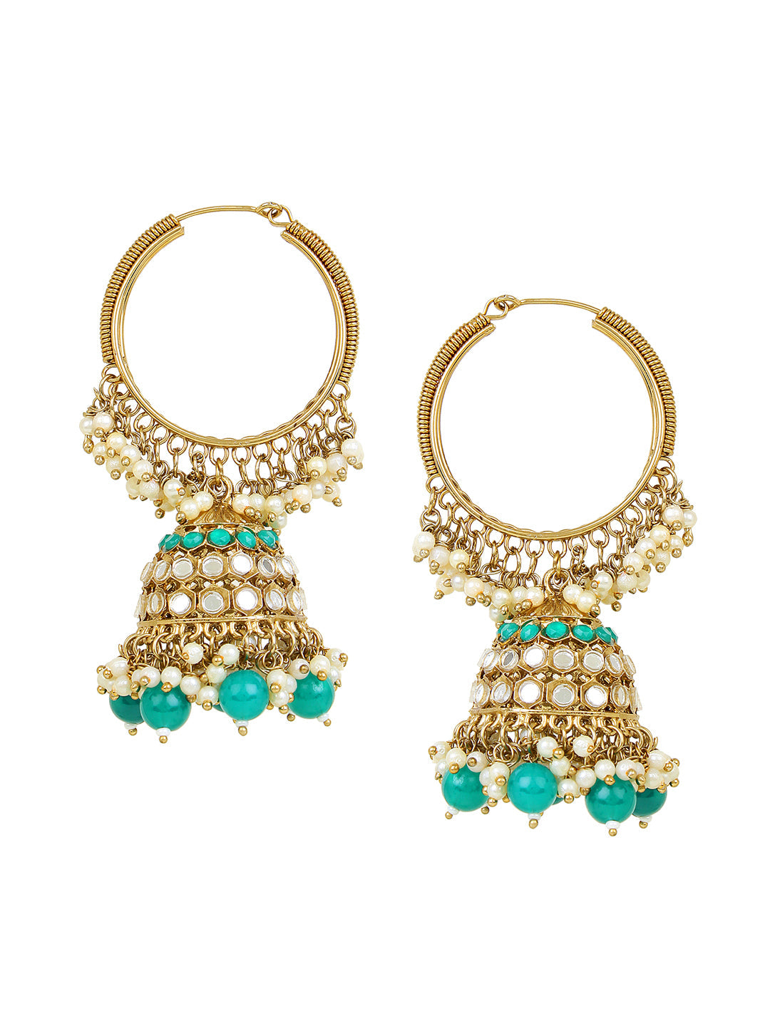 Beautiful Jhumki Earring with Gajra and Mirrorwork  by T4 Jewels