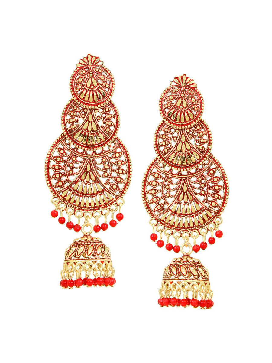 Traditional 3 Tier Jhumki Earring by T4 Jewels