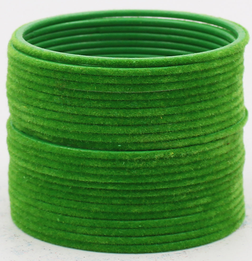 Set of 24 Plain Velvet Metal Bangles by T4 Jewels