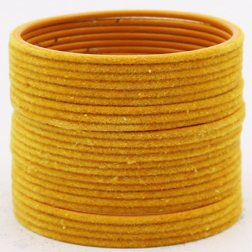 Set of 24 Plain Velvet Metal Bangles by T4 Jewels