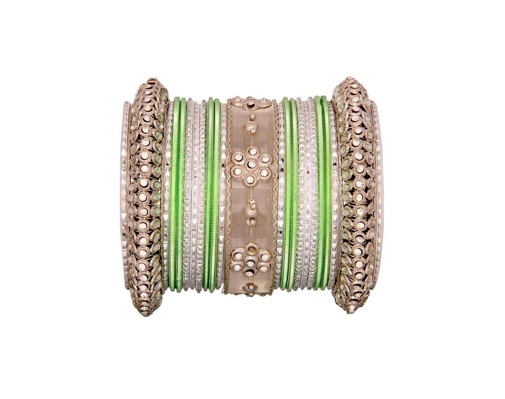 One Hand Multi-Colored Velvet Textured Bangle Set - T4 Jewels