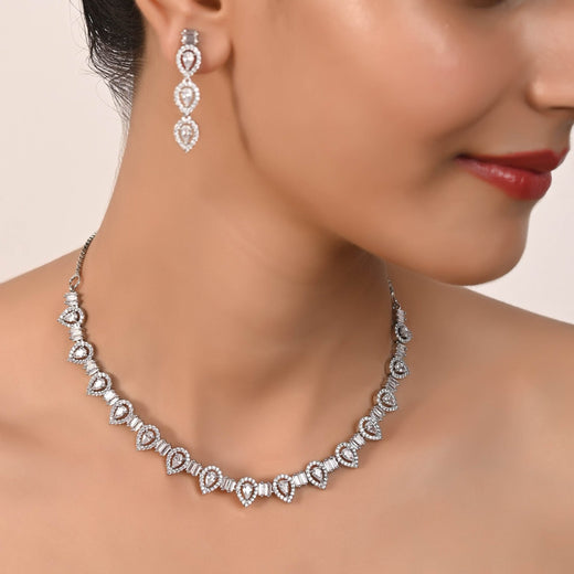 Unmatched Elegance: Handcrafted CZ Necklace Set for the Modern Fashionista