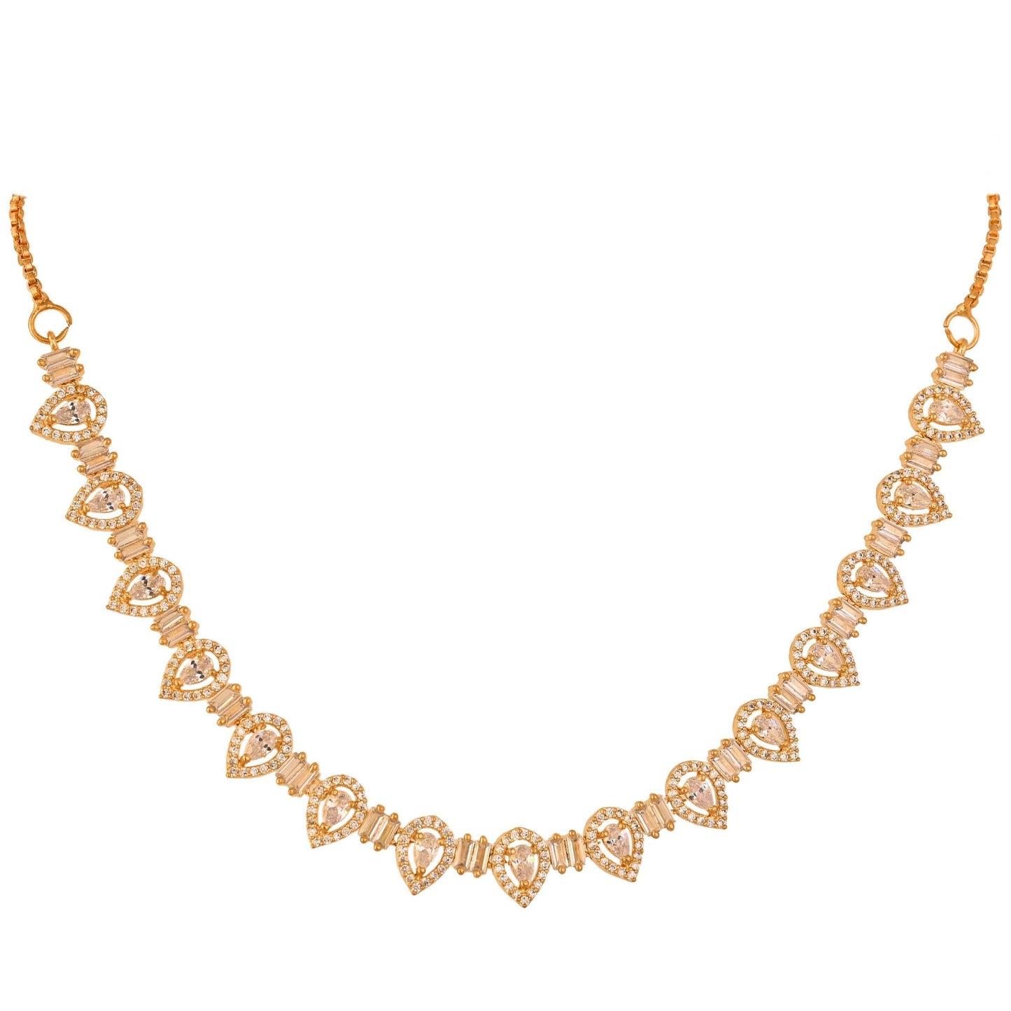 Flawlessly Handcrafted CZ Necklace Set for the Ultimate Glam Look T4 Jewels
