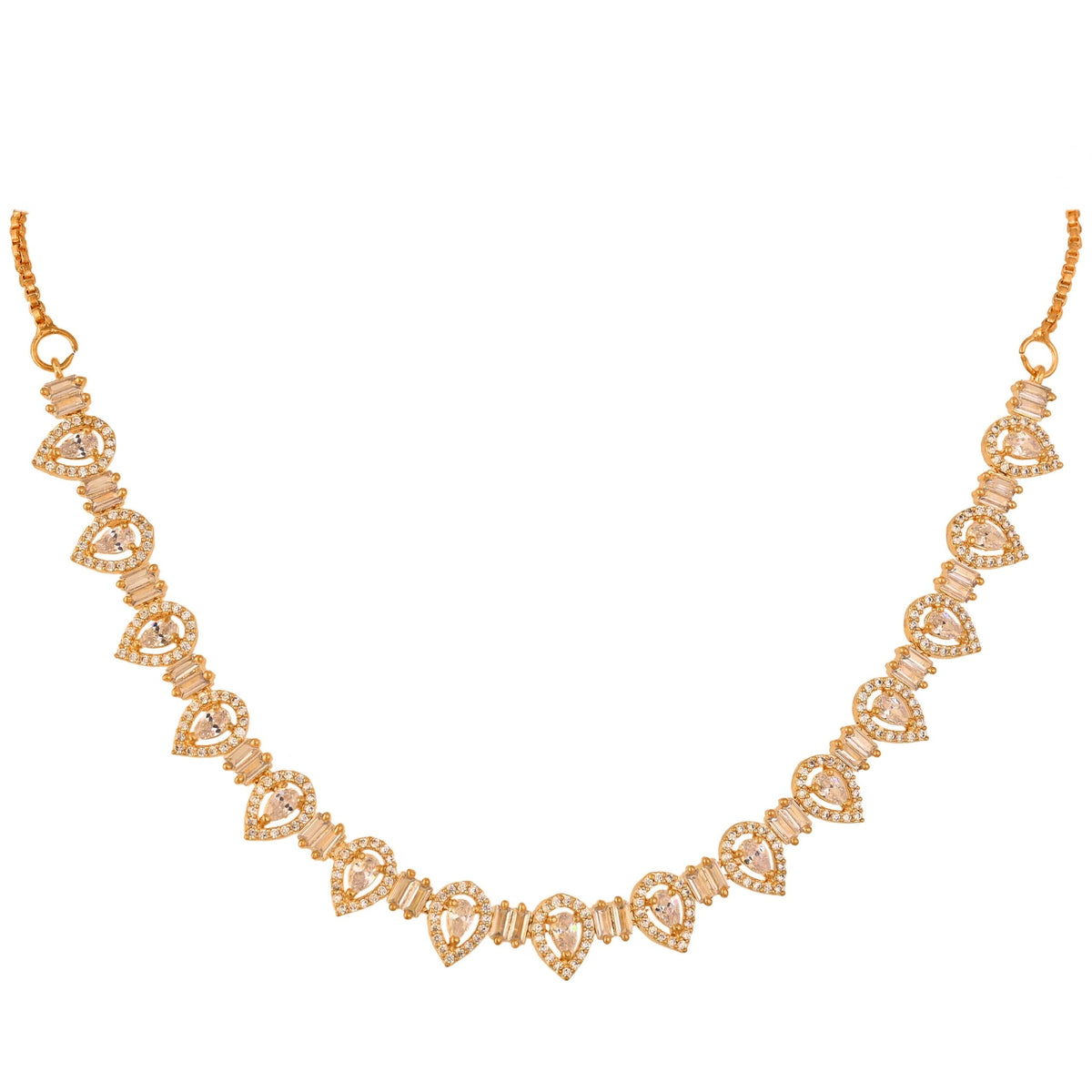 Flawlessly Handcrafted CZ Necklace Set for the Ultimate Glam Look T4 Jewels
