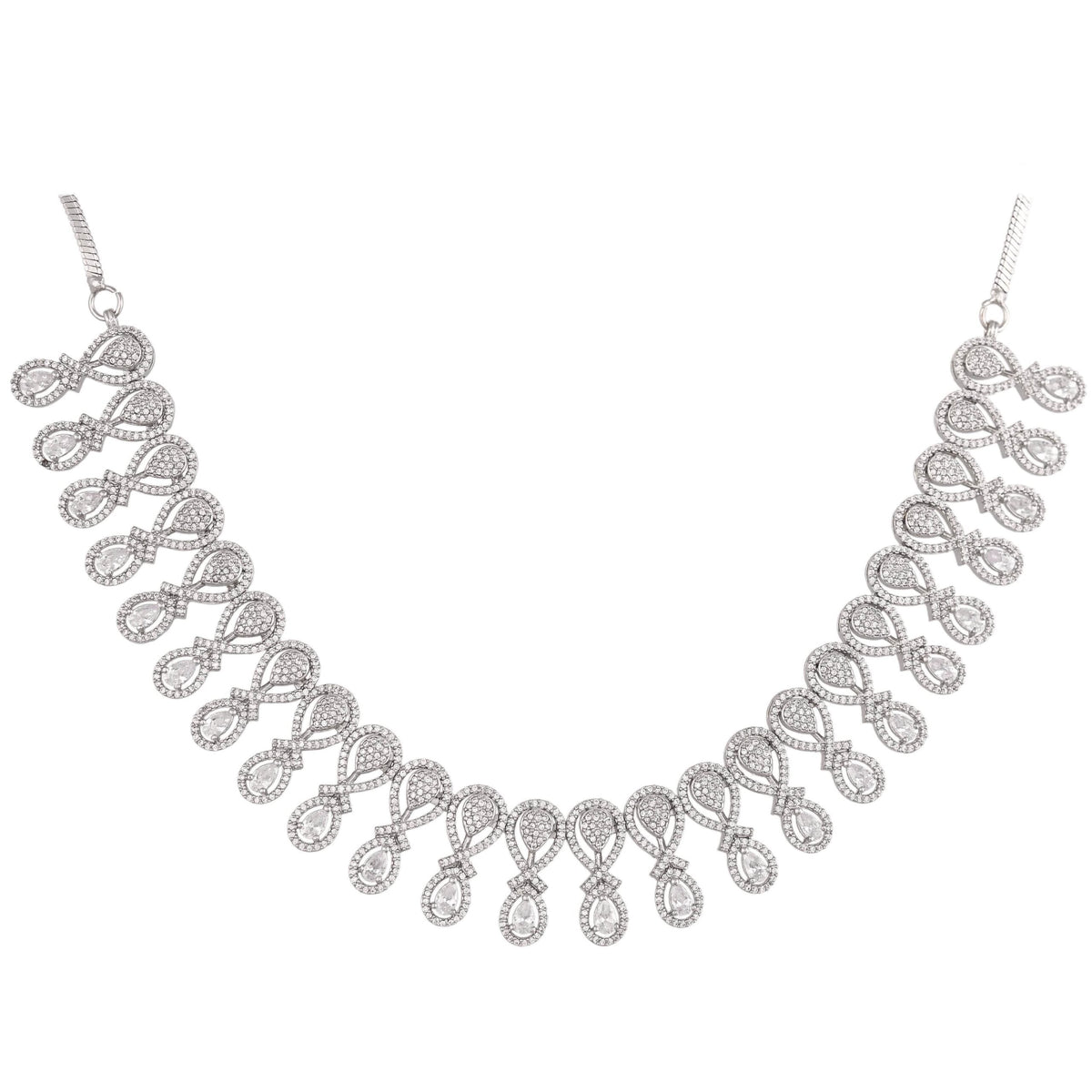 Sparkling Brilliance: Handcrafted CZ Necklace Set for the Dazzling Woman T4 Jewels