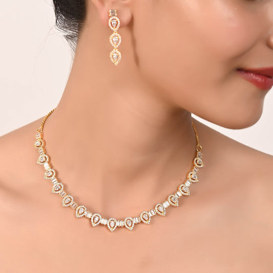 Flawlessly Handcrafted CZ Necklace Set for the Ultimate Glam Look T4 Jewels