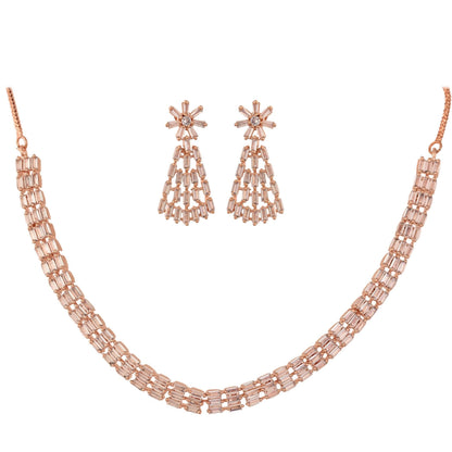 Unrivalled Beauty: Handcrafted CZ Necklace Set for Women who Love to Shine T4 Jewels