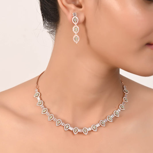 Stunning CZ Necklace Set, Handcrafted for the Bold and Beautiful T4 Jewels