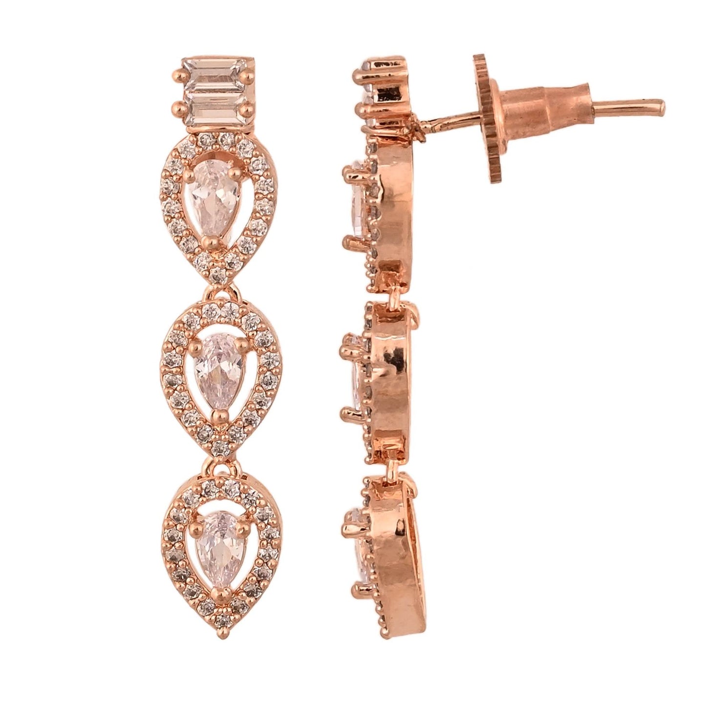 Handcrafted CZ Necklace Set: A Stunning Piece of Art T4 Jewels