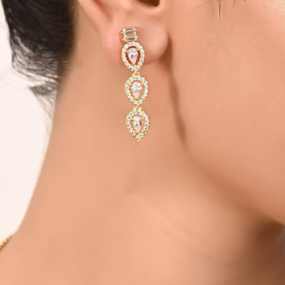 Flawlessly Handcrafted CZ Necklace Set for the Ultimate Glam Look T4 Jewels