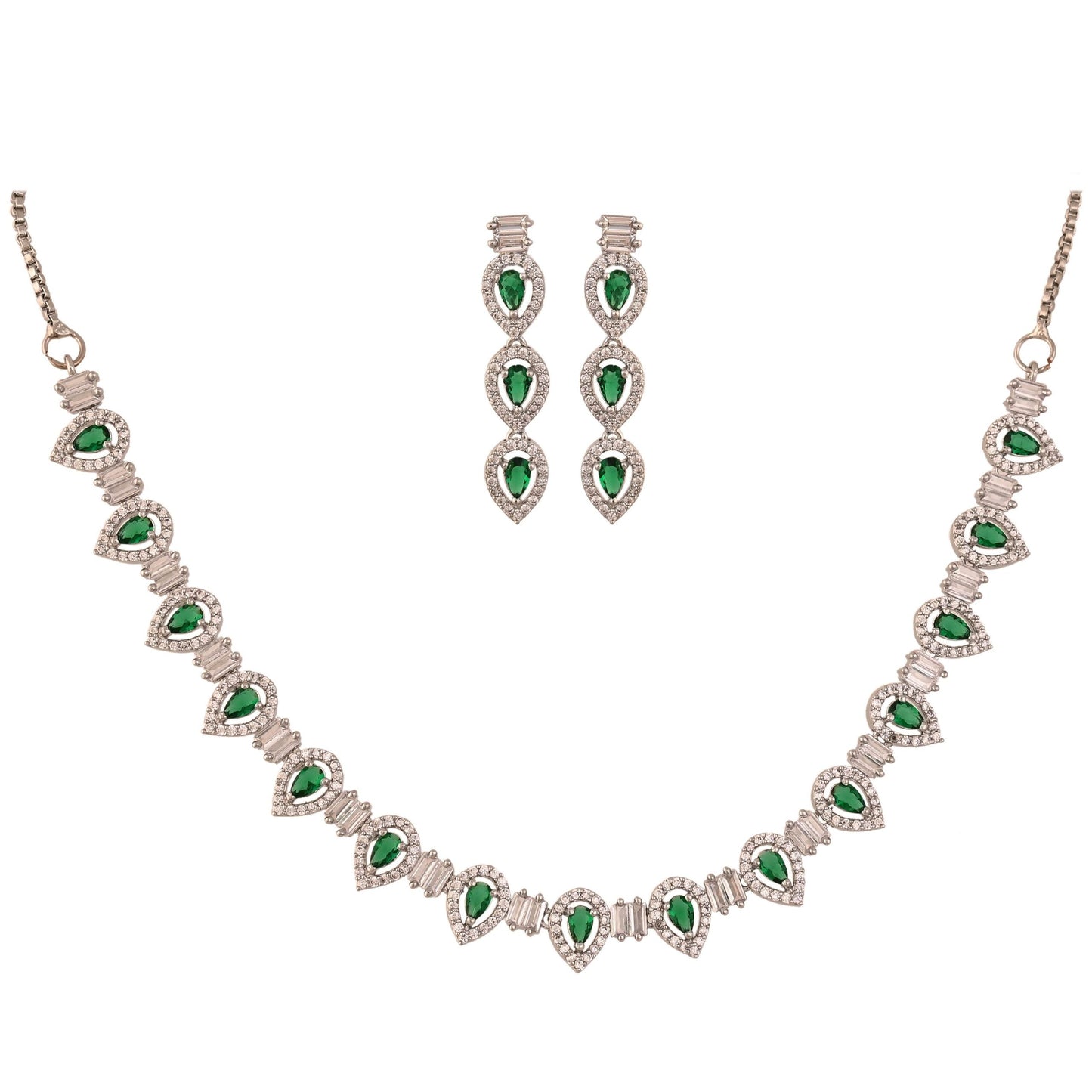 Experience the Magic of Handcrafted CZ Necklace Set for Women T4 Jewels