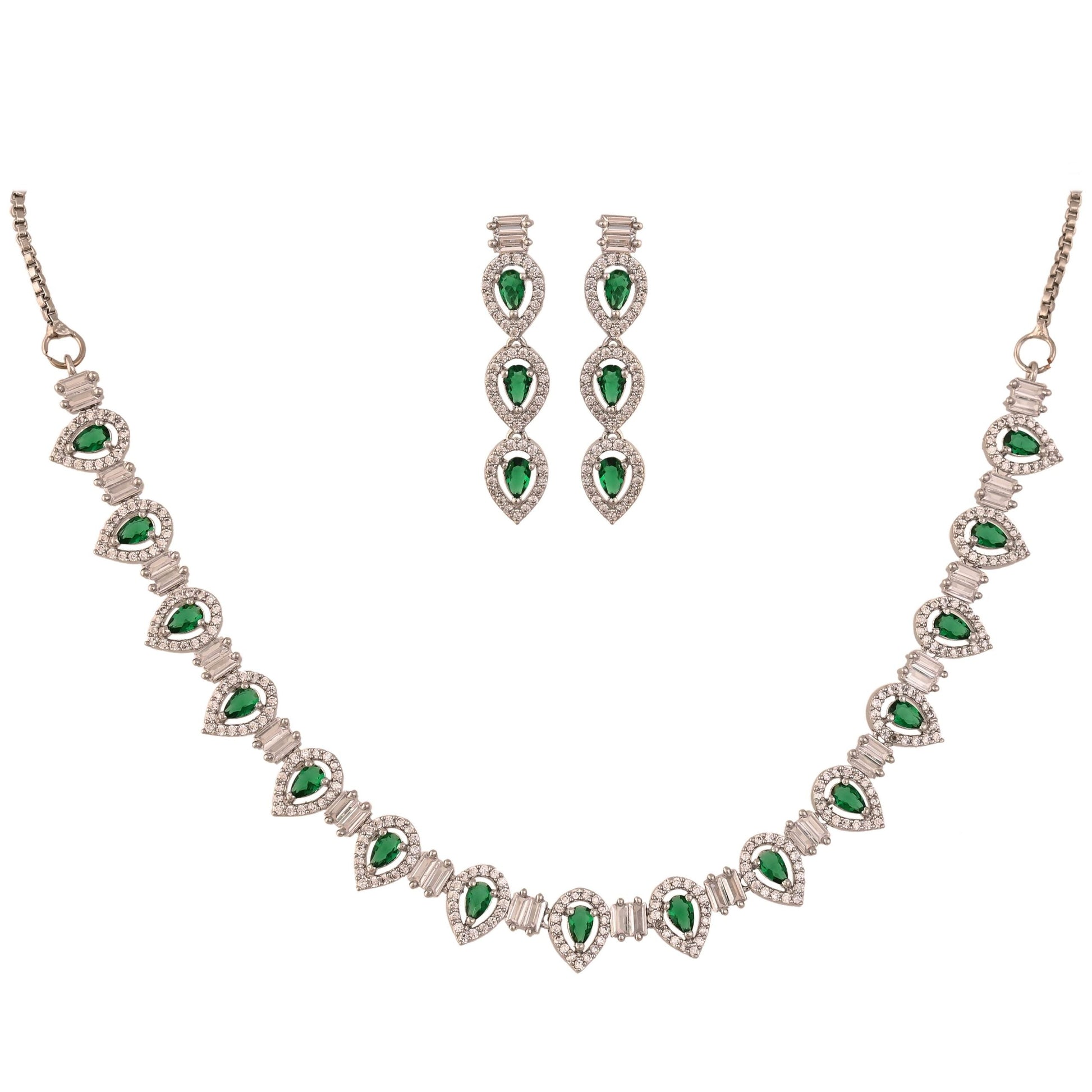 Experience the Magic of Handcrafted CZ Necklace Set for Women T4 Jewels