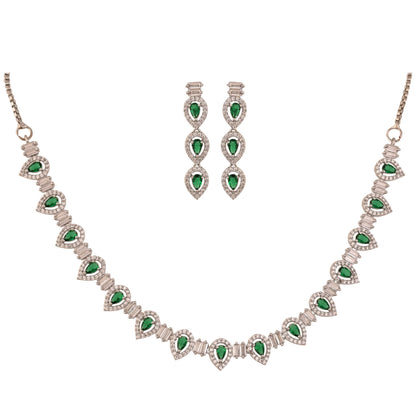 Experience the Magic of Handcrafted CZ Necklace Set for Women T4 Jewels