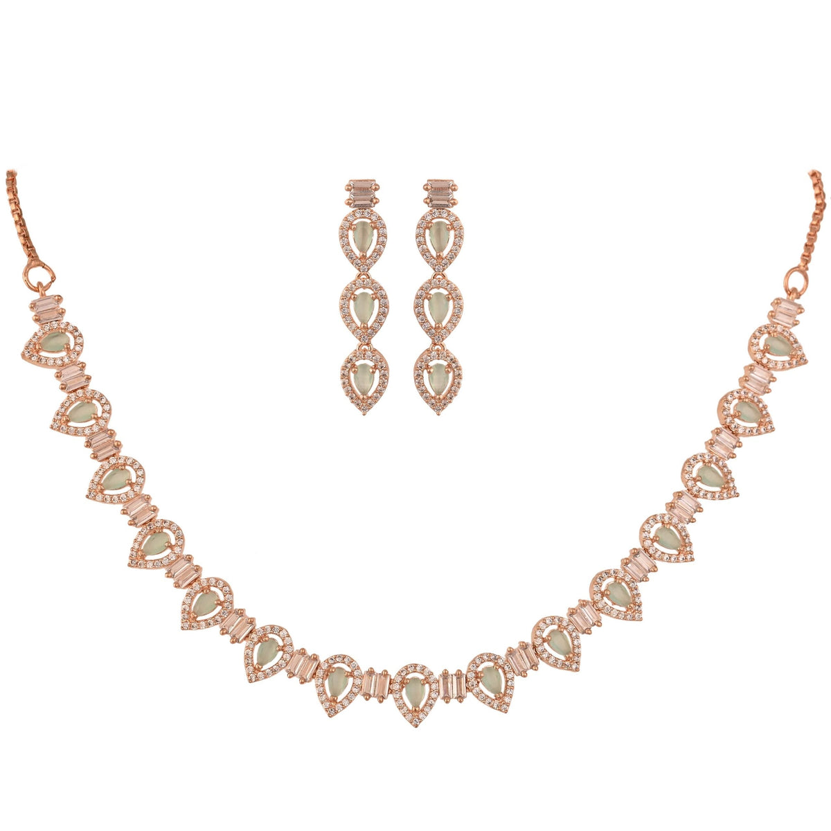 Stunning CZ Necklace Set, Handcrafted for the Bold and Beautiful T4 Jewels
