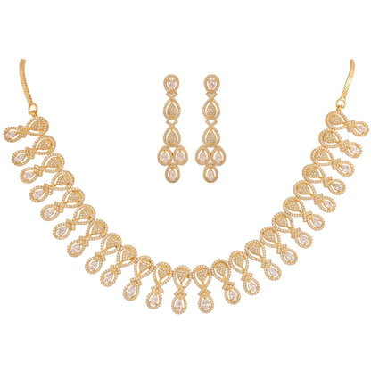Shimmering Splendor: Handcrafted CZ Necklace Set for Women T4 Jewels