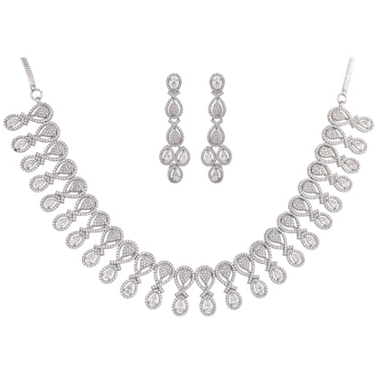 Sparkling Brilliance: Handcrafted CZ Necklace Set for the Dazzling Woman T4 Jewels