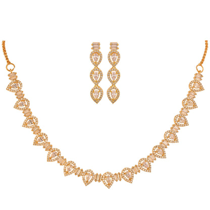 Flawlessly Handcrafted CZ Necklace Set for the Ultimate Glam Look T4 Jewels