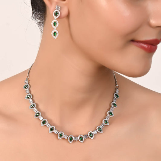Experience the Magic of Handcrafted CZ Necklace Set for Women T4 Jewels