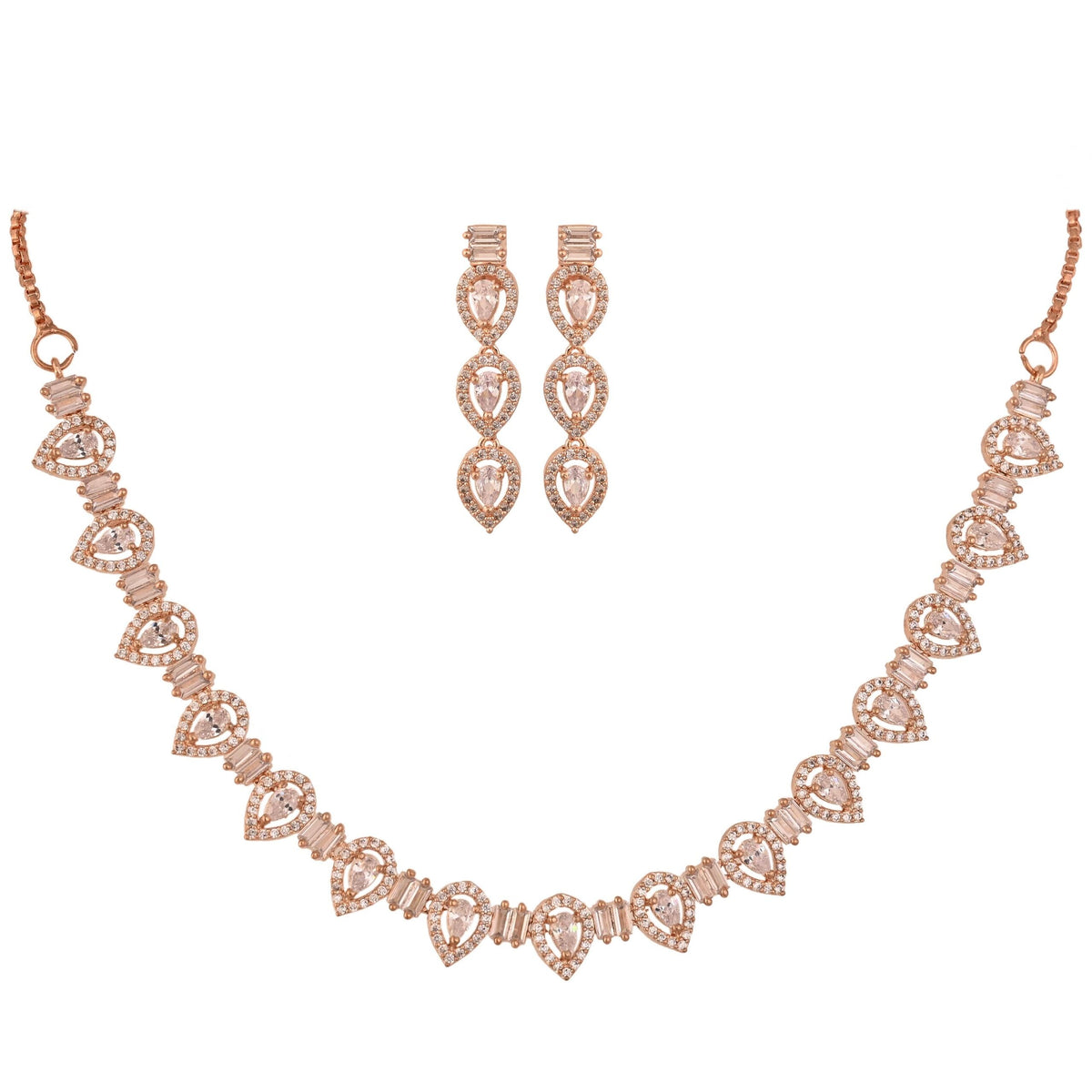 Handcrafted CZ Necklace Set: A Stunning Piece of Art T4 Jewels