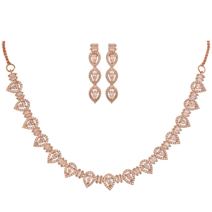 Handcrafted CZ Necklace Set: A Stunning Piece of Art T4 Jewels