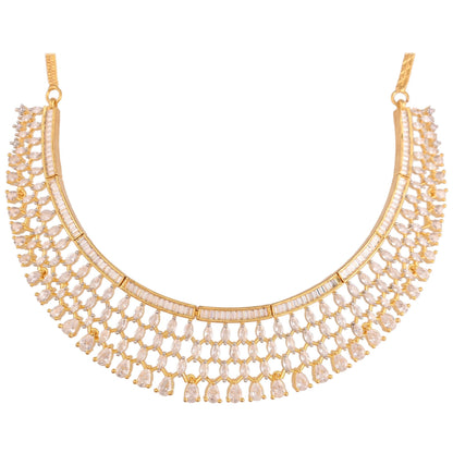 Exquisite CZ Necklace Set with Unique Handcrafted Details T4 Jewels