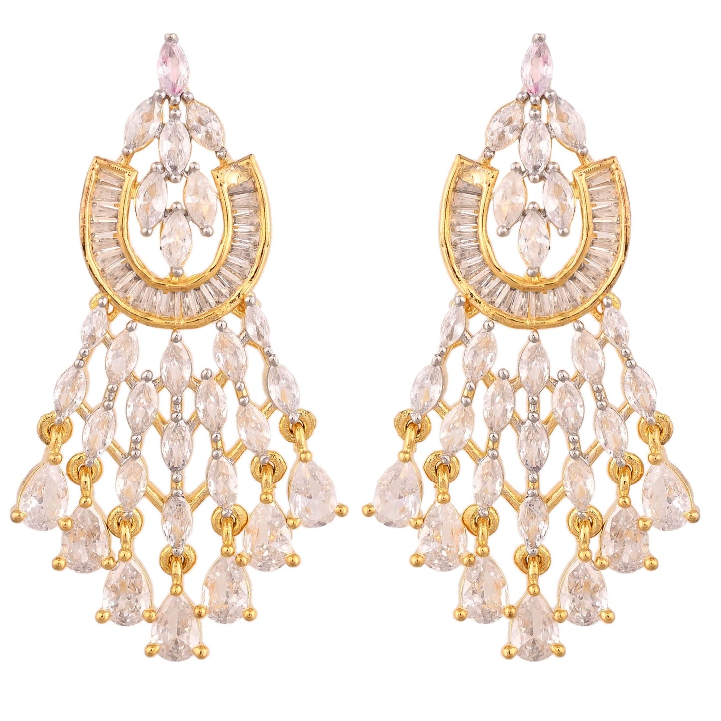 Exquisite CZ Necklace Set with Unique Handcrafted Details T4 Jewels