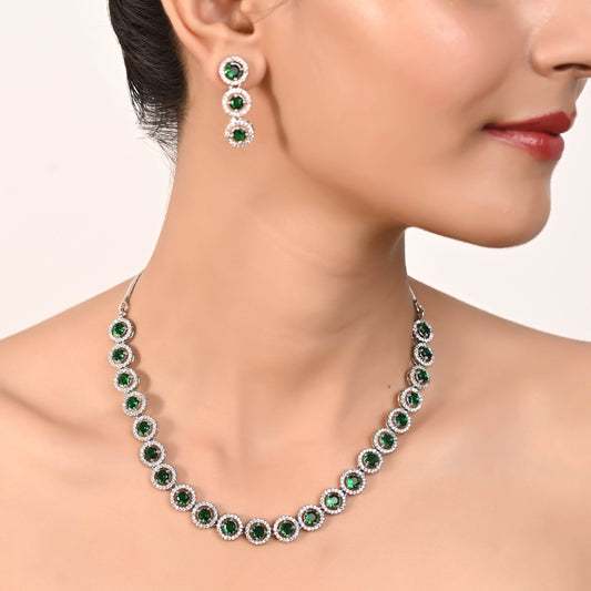 A Touch of Sparkle: Handcrafted CZ Necklace Set for Every Occasion T4 Jewels