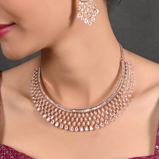 Unleash your Inner Diva with this Handcrafted CZ Necklace Set T4 Jewels