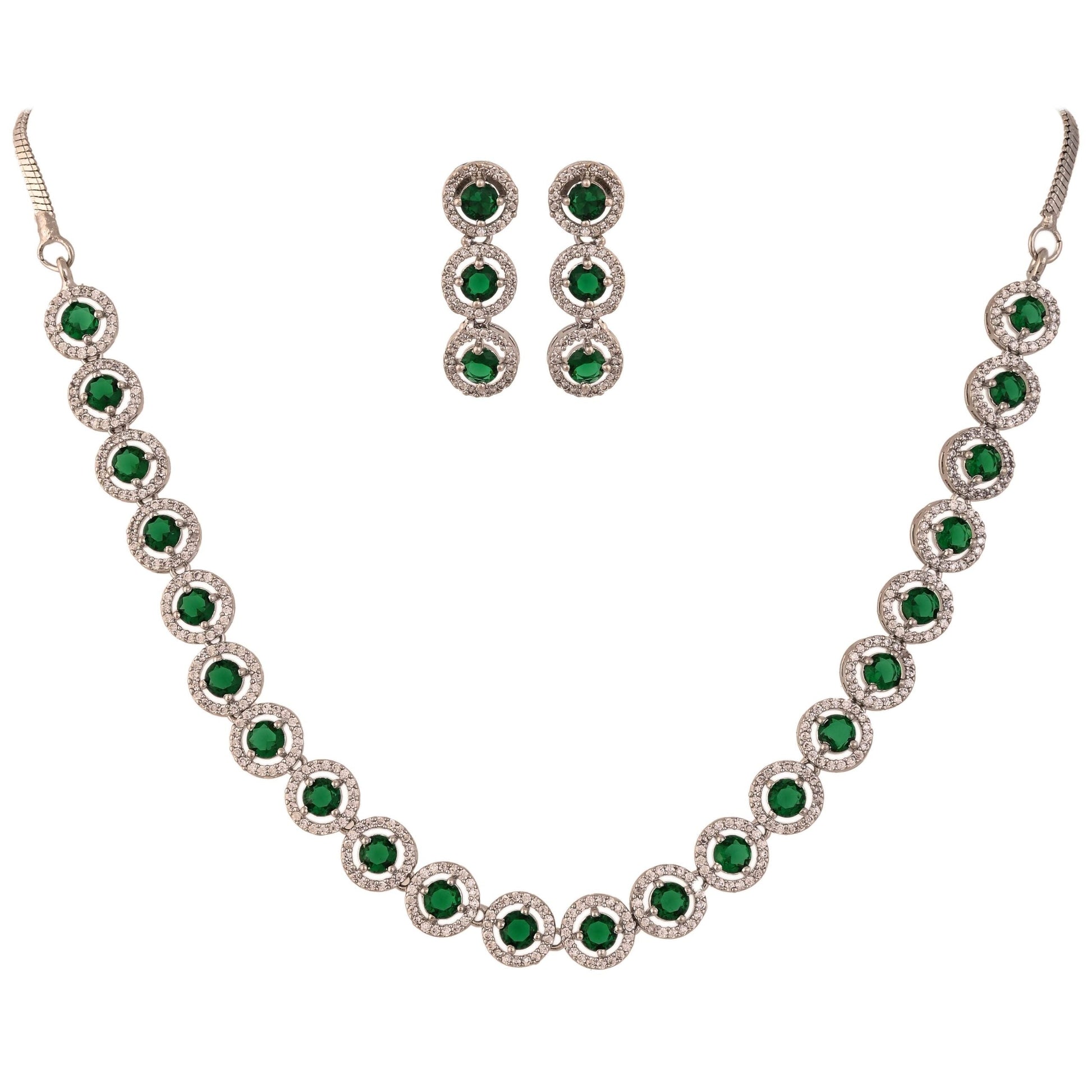 A Touch of Sparkle: Handcrafted CZ Necklace Set for Every Occasion T4 Jewels