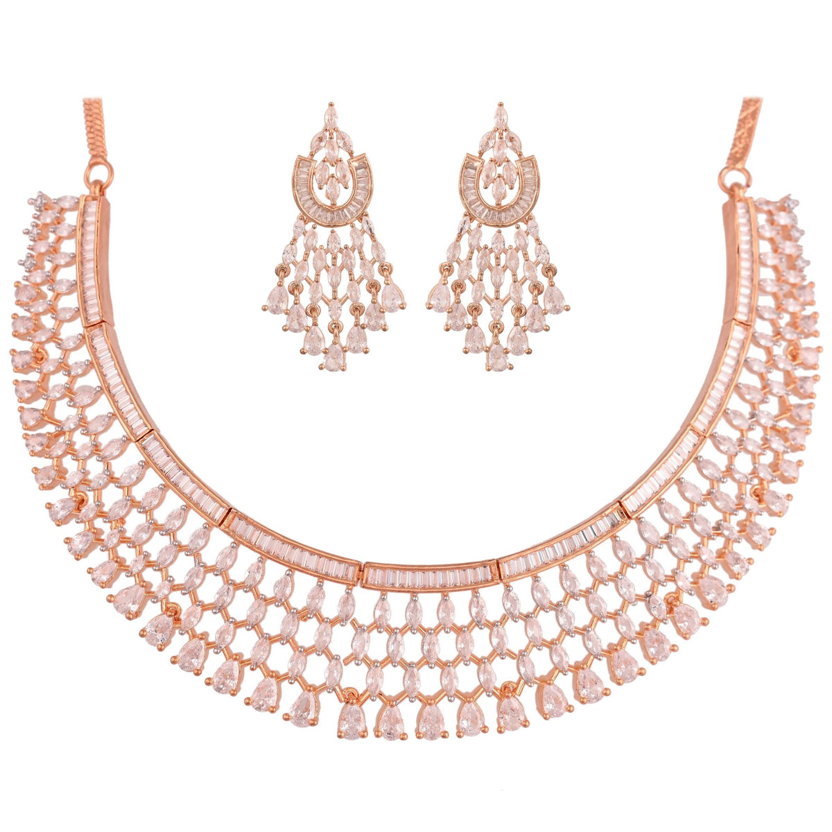Unleash your Inner Diva with this Handcrafted CZ Necklace Set T4 Jewels