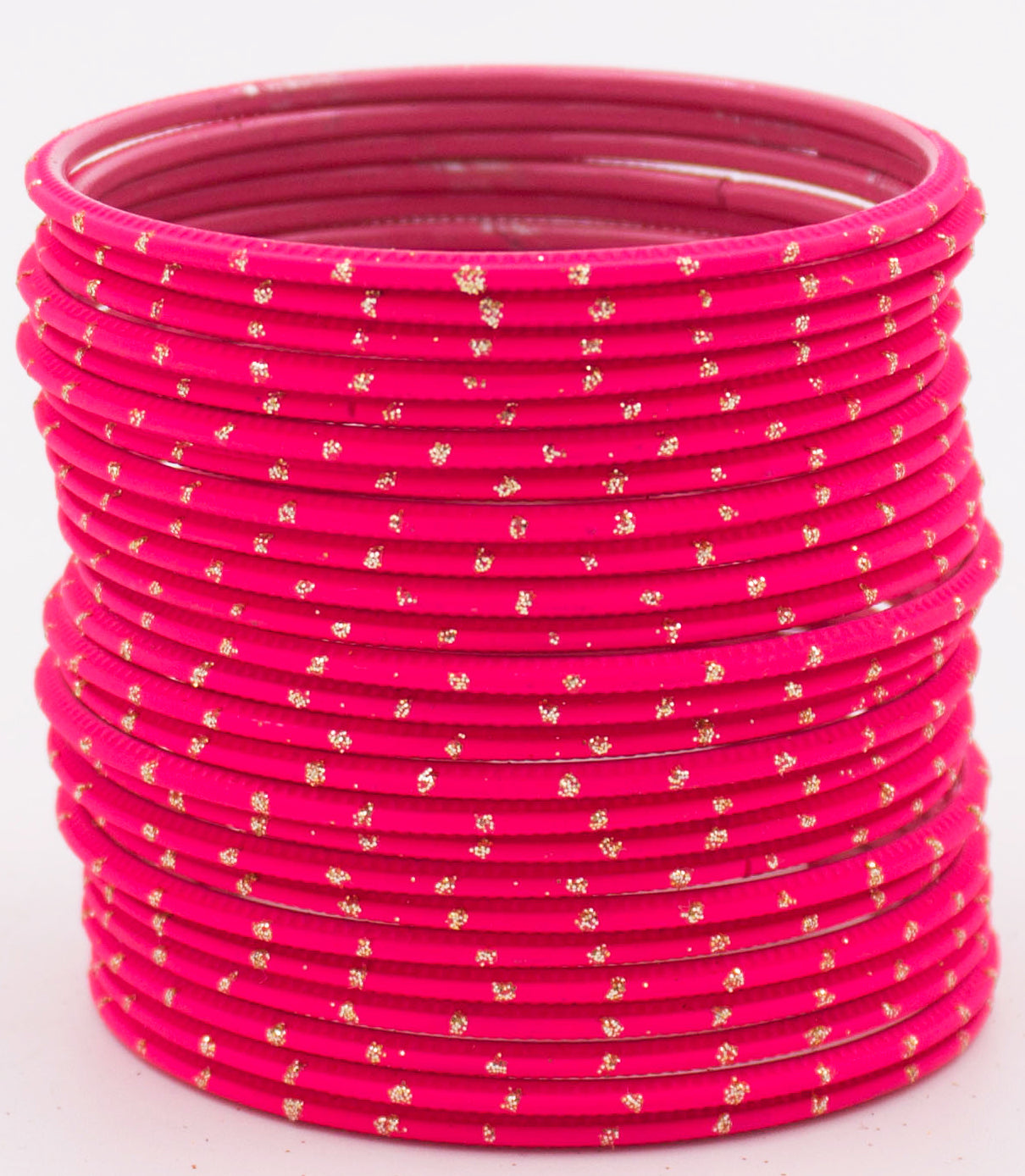 Set of 24 Plain Matte Textured Metal Bangles By T4 Jewels