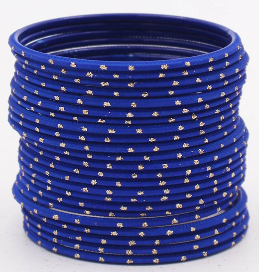 Set of 24 Plain Matte Textured Metal Bangles By T4 Jewels Plus Size