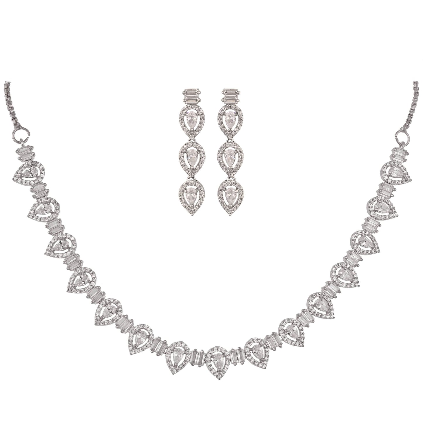 Unmatched Elegance: Handcrafted CZ Necklace Set for the Modern Fashionista T4 Jewels