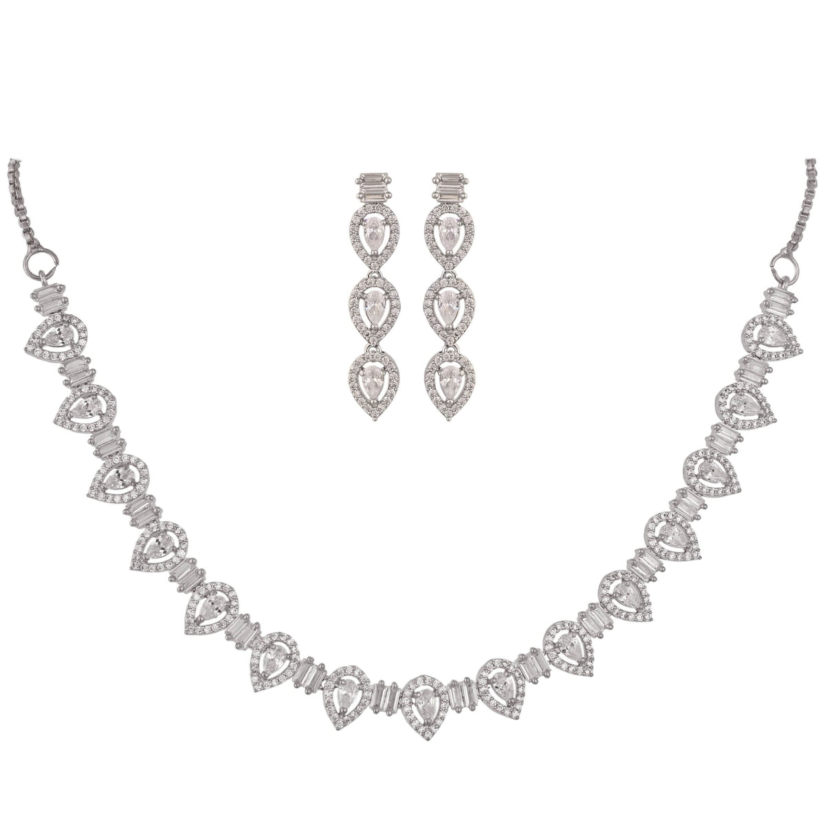 Unmatched Elegance: Handcrafted CZ Necklace Set for the Modern Fashionista T4 Jewels