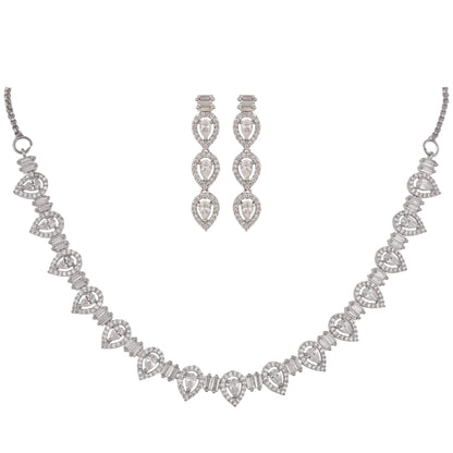 Unmatched Elegance: Handcrafted CZ Necklace Set for the Modern Fashionista T4 Jewels