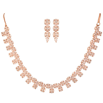 Make a Statement with this Handcrafted CZ Necklace Set T4 Jewels