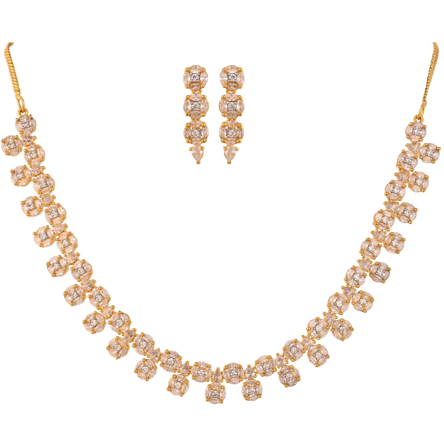 Sophisticated and Chic: Handcrafted CZ Necklace Set for Women T4 Jewels