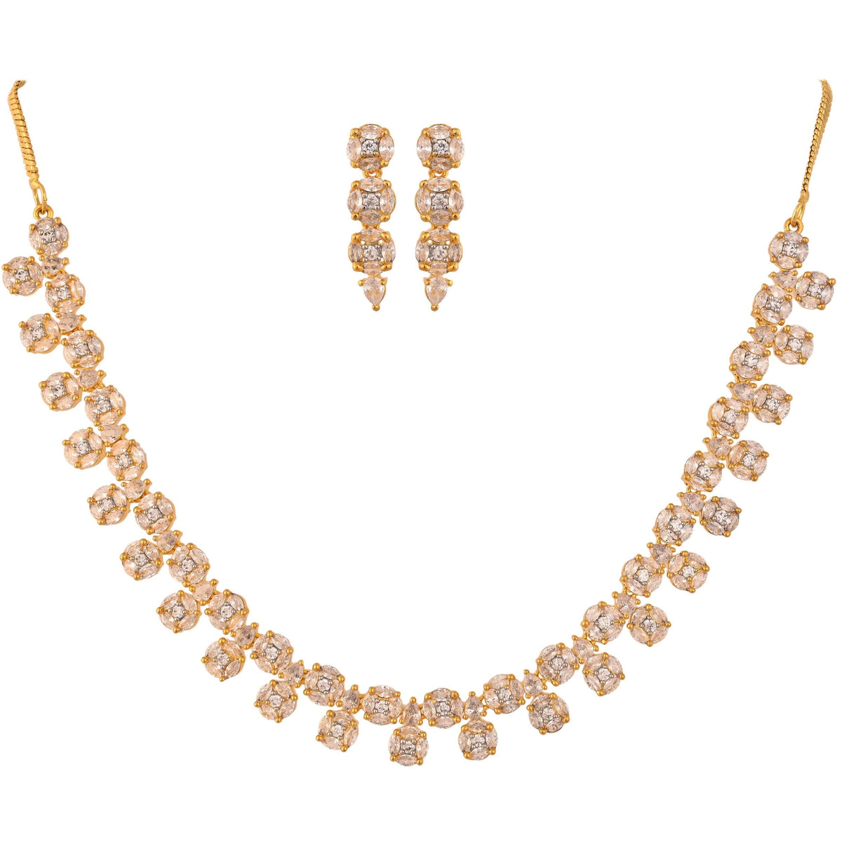 Sophisticated and Chic: Handcrafted CZ Necklace Set for Women T4 Jewels