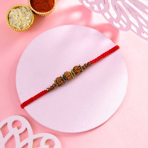Traditional Rudraksha Rakhi | Spiritual Rakhi for Raksha Bandhan - SR33